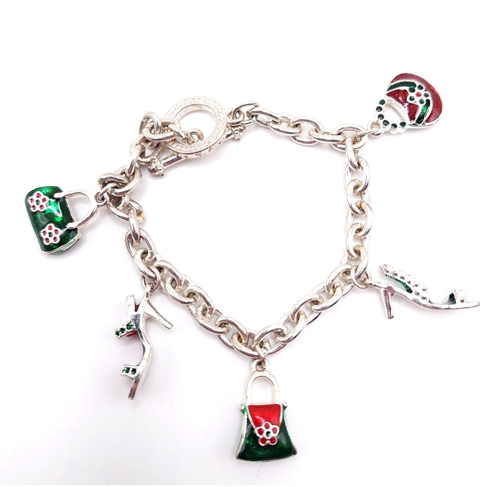 Fashion Charm Bracelet Heels Purses 7.5in‎